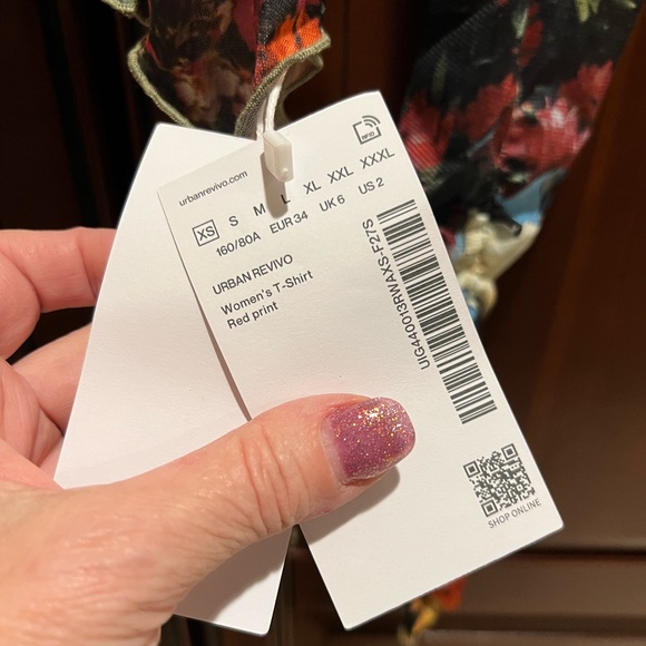 Urban Revivo Floral Mesh Long Sleeve Top Sheer Y2K - XS - Picture 3 of 7